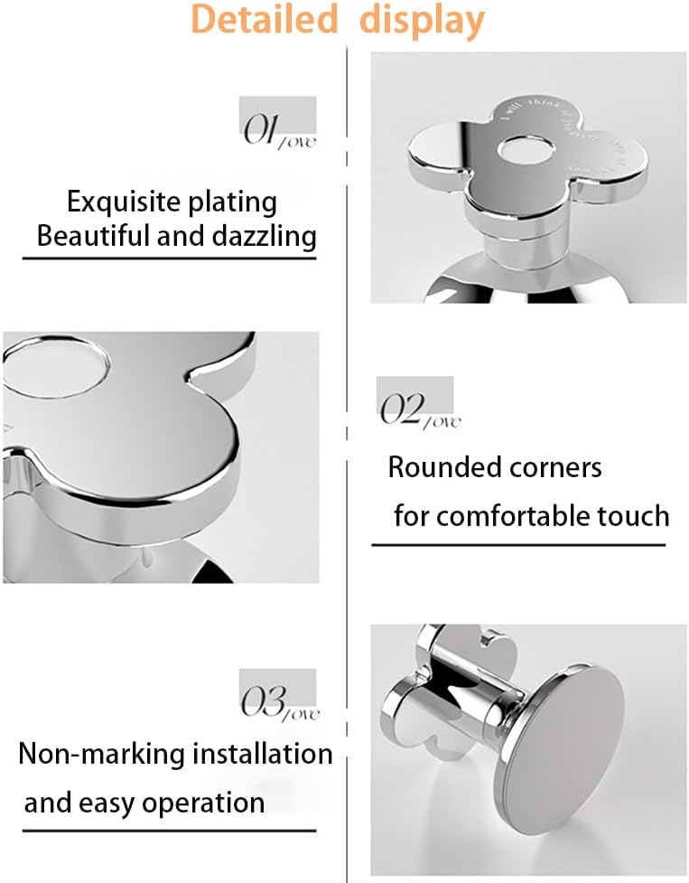 CIXVOEMK Toilet Flush Button for Women with Long Nails,Lid Lifter,Home Push Button Helper,Toilet Seat Lifter (3PCS-Small Flower Set) - Image 5